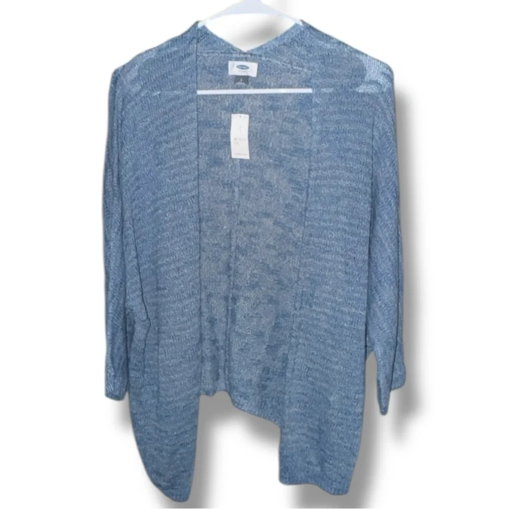 Old Navy NWT Ancient Mariner Blue Slub Knit Open Cardi 3/4 Sleeve Lightweight L - Picture 7 of 16